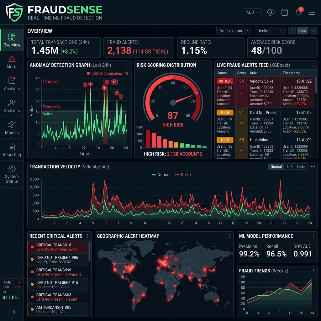 FraudSense Detection Dashboard